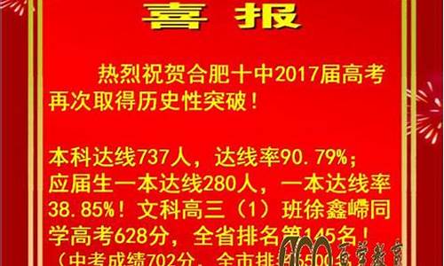 2017合肥高考喜报-2017合肥中考录取率